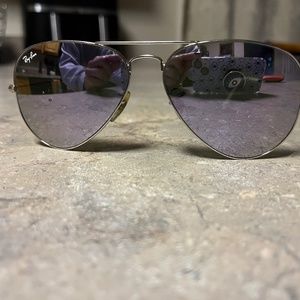 Ray Ban aviator 58 mm glasses lilac mirrored tint